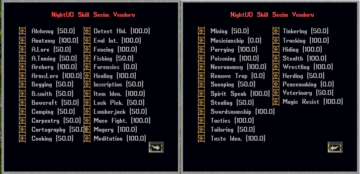 Skill Vendoru Sistemi